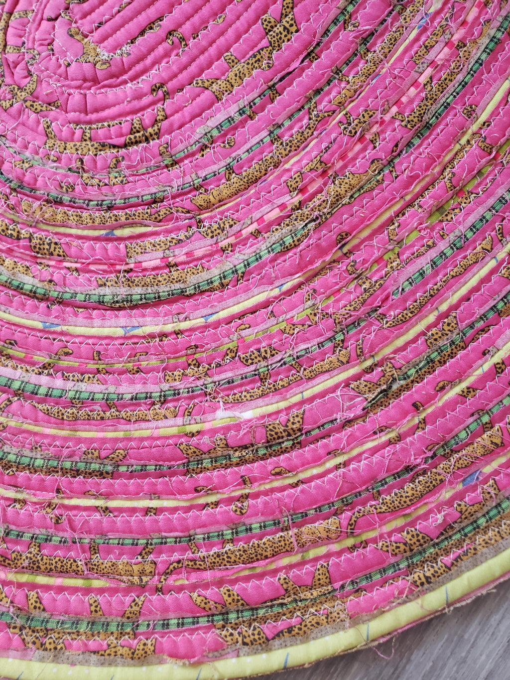 Neon Pink Tiger Reversible Kitchen Rug
