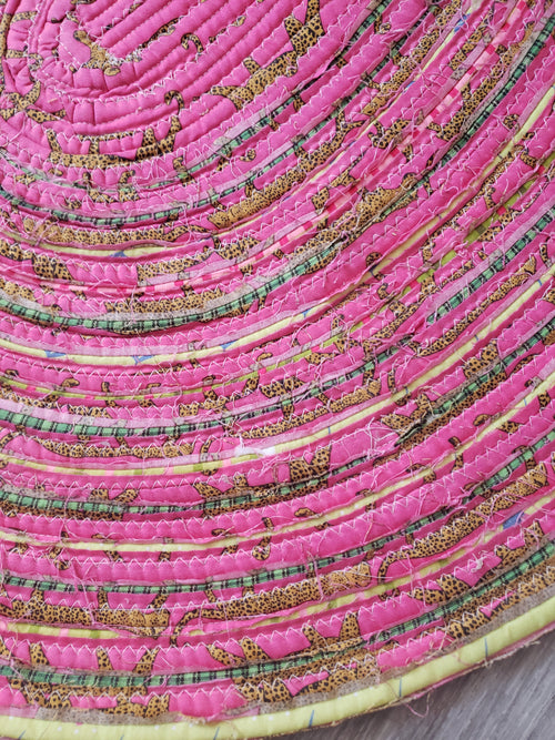 Neon Pink Tiger Reversible Kitchen Rug