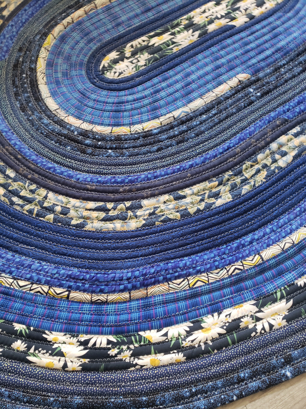 The Tea Is Wild oval rug full view on floor